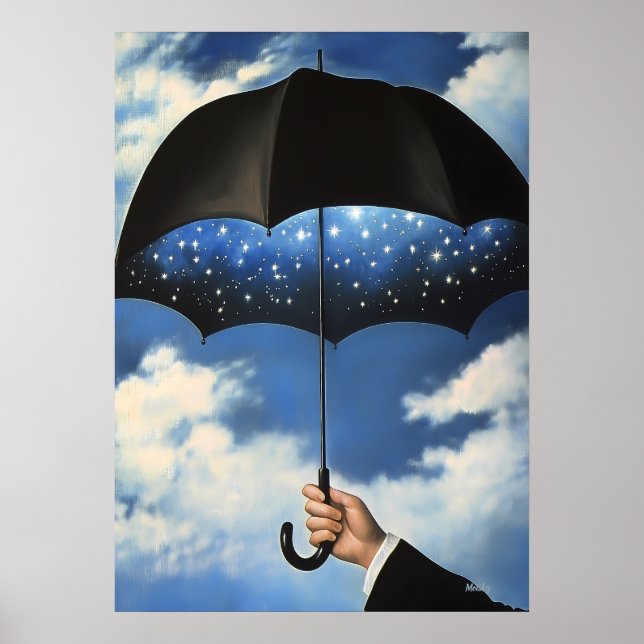 Surreal Dreamscape Umbrella Reveales Sternennacht Poster (Vorne)