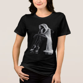 Surreal Emotional Figure Art Women’s Black T-Shirt Tri-Blend Shirt