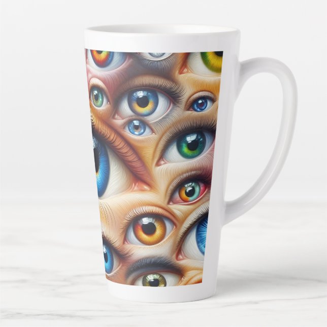 Surreal Eyes Latte Tasse 12 & 17 oz (Rechts)