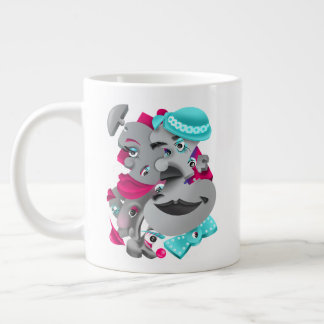 Surreal Faces Bold & Artistic Large Coffee Cup Jumbo-Tasse