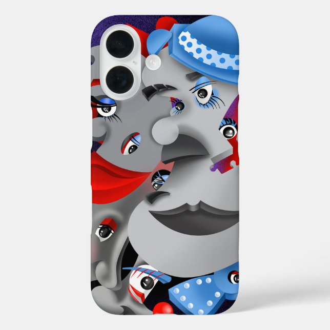 Surreal Faces & Jigsaw Puzzle Case-Mate iPhone Hülle (Rückseite)
