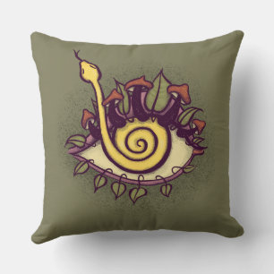 Surreal Fall Eye Schlange und Pilz - Seltsame Natu Kissen