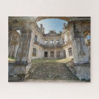 Surreal Fantasy Abandoned French Chateau Courtyard