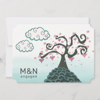 Surreal Fantasy Cherry Blossom Engagement Party Einladung
