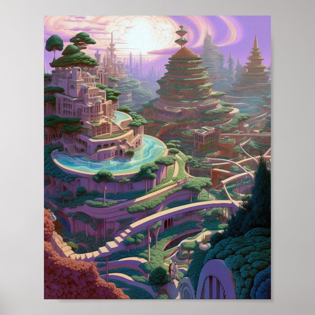 Surreal Fantasy City Poster (Vorne)