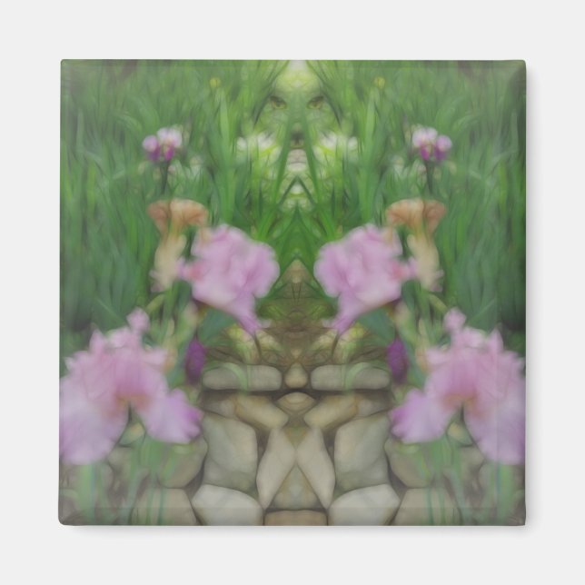 Surreal Fantasy Iris Blumenweg Magnet (Vorne)