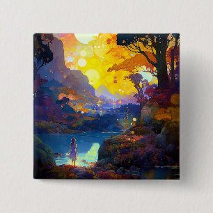 Surreal Fantasy Landschaft Art Button