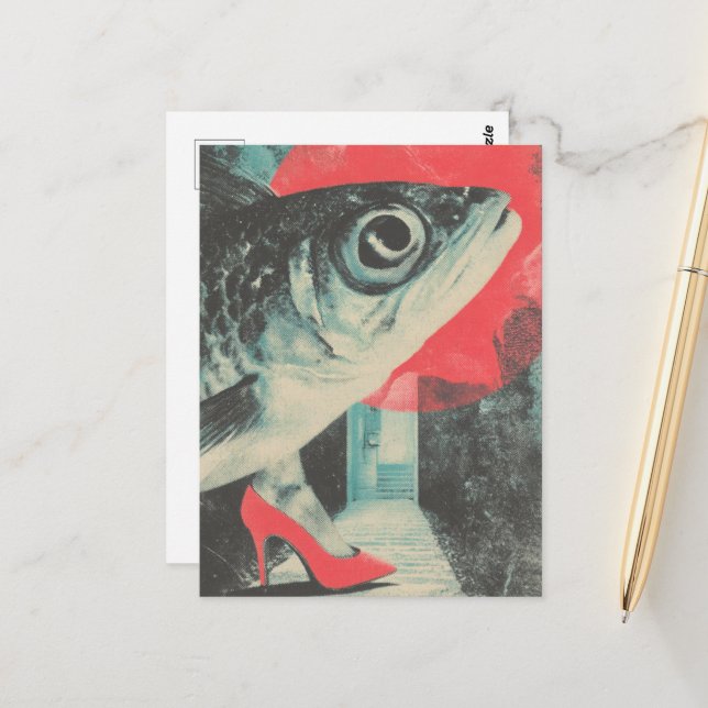 Surreal Fish and Leges Postkarte (Vorderseite/Rückseite Beispiel)