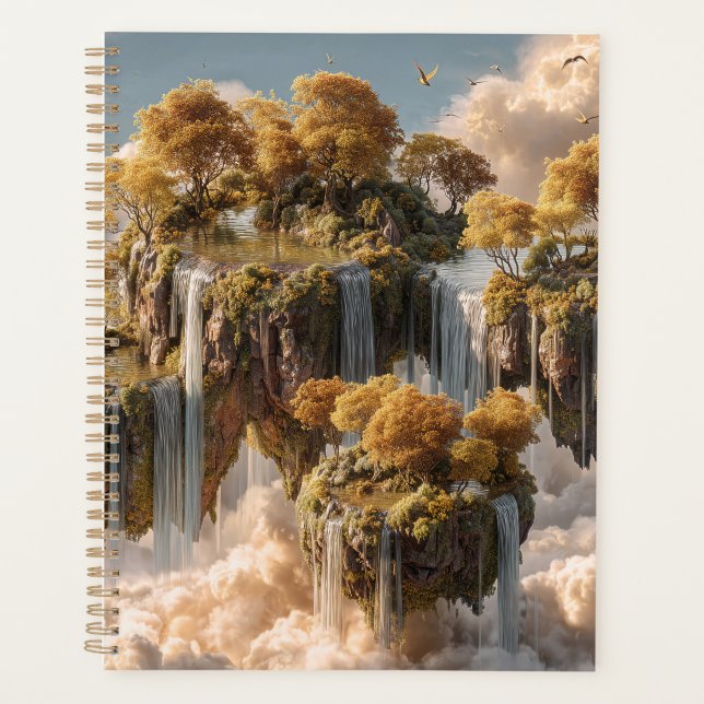 Surreal Floating Islands With Golden Trees Planer (Vorderseite)