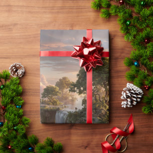 Surreal Floating Islands with Waterfall Geschenkpapier