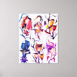 Surreal floral Abstraction - Fett Color Bloom Art Leinwanddruck