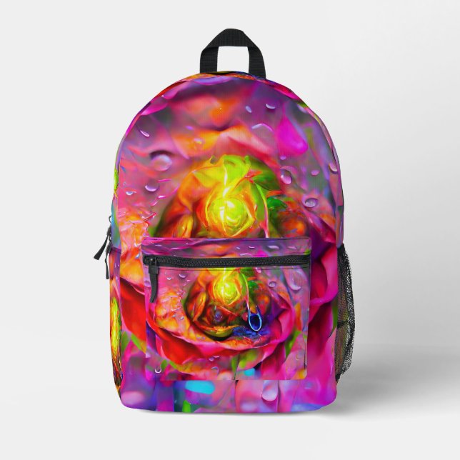 Surreal Floral Art Bedruckter Rucksack (Vorderseite)