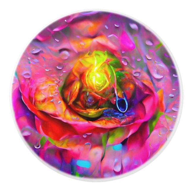 Surreal Floral Art Keramikknauf (Vorderseite)