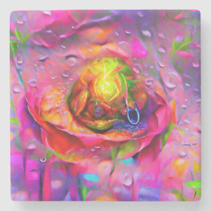 Surreal Floral Art Steinuntersetzer
