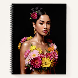 Surreal Flower Girl Dark Boho Aesthetic Notizbuch