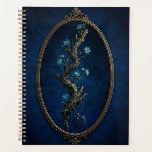 surreal flower in cosmot Hardcover Spiral Notebook Planer