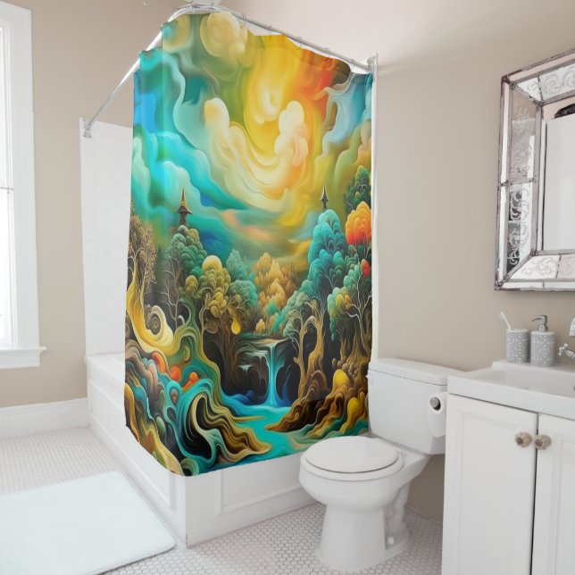 Surreal Forest Duschvorhang (Beispiel)