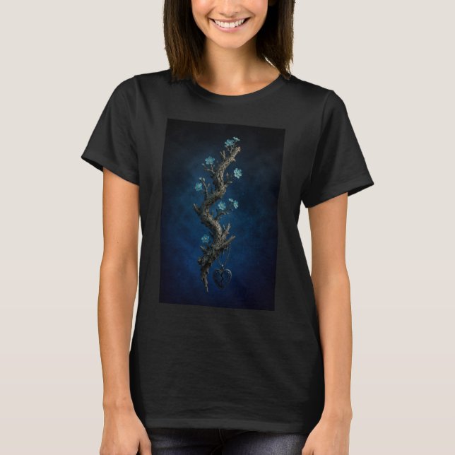 Surreal Forget-Me-Not Broken Heart T-Shirt   (Vorderseite)