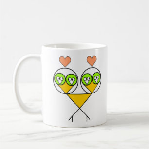 Surreal Fraktal Lovebirds Tasse
