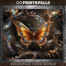 Surreal-Fraktal-Schmetterling auf weißem Hintergru Seidenpapier