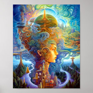 Surreal Frauenlandschaft Fantasy Art Poster