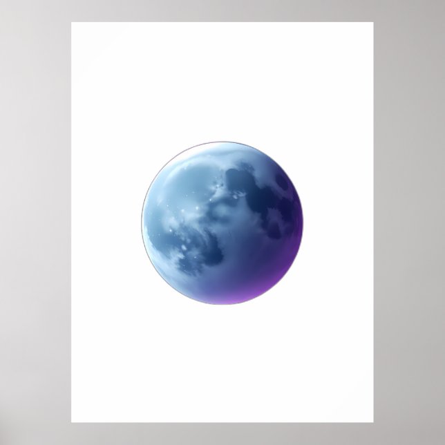 Surreal Full Moon with Colorful Cloud Patterns Poster (Vorne)