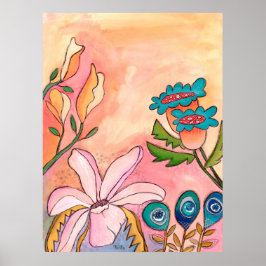 Surreal Garden Gouache Ink Art Artist Drucken Poster