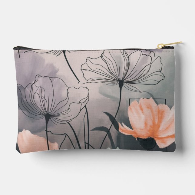 Surreal Garden Whispers: Dreamy Floral Art Zubehörtasche (Rückseite)