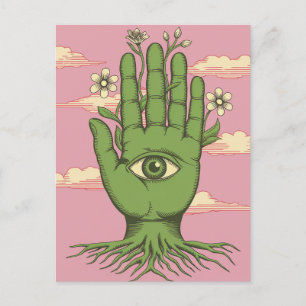 Surreal Gardeners Green Hand Postkarte