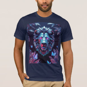 Surreal Geometric Lion Jungle - Futuristischer T - T-Shirt