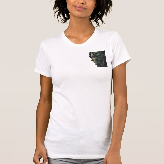 Surreal Geometric Woman Cubist Art T-Shirt (Vorderseite)