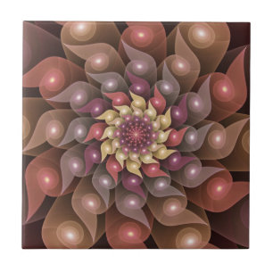 Surreal glänzende Blume moderne abstrakte Fraktal- Fliese
