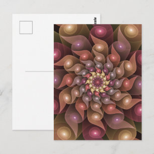 Surreal glänzende Blume moderne abstrakte Fraktal- Postkarte