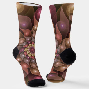 Surreal glänzende Blume moderne abstrakte Fraktal- Socken