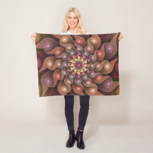 Surreal glänzende Blumen moderne abstrakte Fraktal Fleecedecke