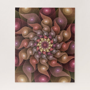 Surreal glänzende Blumen moderne abstrakte Fraktal Puzzle