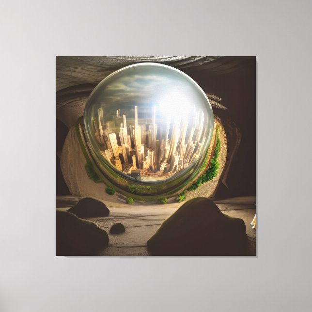 Surreal Glass World Plato's Höhle Canvas Print Leinwanddruck (Vorderseite)