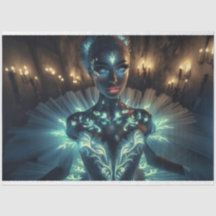 Surreal glühendes Ballerina Decoupage Paper