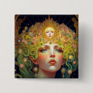 Surreal Goddess Fantasy Art Button