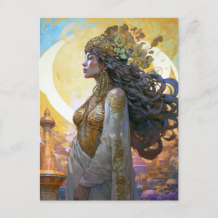 Surreal Goddess Queen Fantasy Postkarte