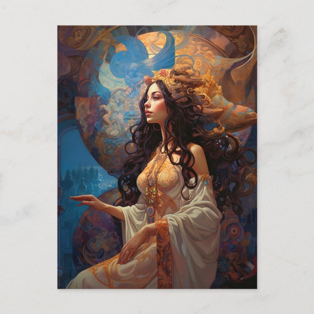 Surreal Goddess Queen Fantasy Postkarte (Vorderseite)