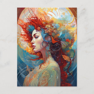 Surreal Goddess Queen Fantasy Postkarte