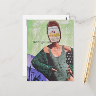 Surreal Honey Frau Mixed Media Collage Postkarte