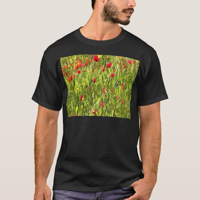 Surreal Hypnotic Poppies T-Shirt (Vorderseite)
