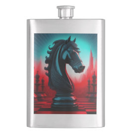 Surreal Intricated Black Knight Schach Piece Flachmann