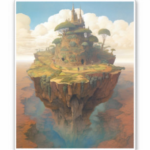 Surreal Island Landschaft Fantasy Art Aufkleber