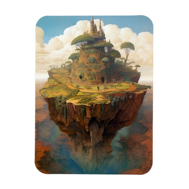 Surreal Island Landschaft Fantasy Art Magnet (Vertikal)