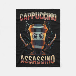 Surreal Italienisch Brainrot Cappuccino Inn Funny Fleecedecke