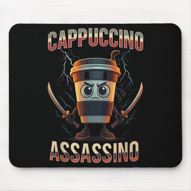 Surreal Italienisch Brainrot Cappuccino Inn Funny  Mousepad (Vorne)