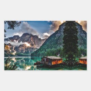 Surreal Italienischer See Rechteckiger Aufkleber